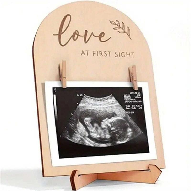 Wooden Ultrasound Photo Frame, 1 Set Baby Photo Frame, Pregnancy Announcement Photo Frame, Keepsake for Baby Birth, Home Decor