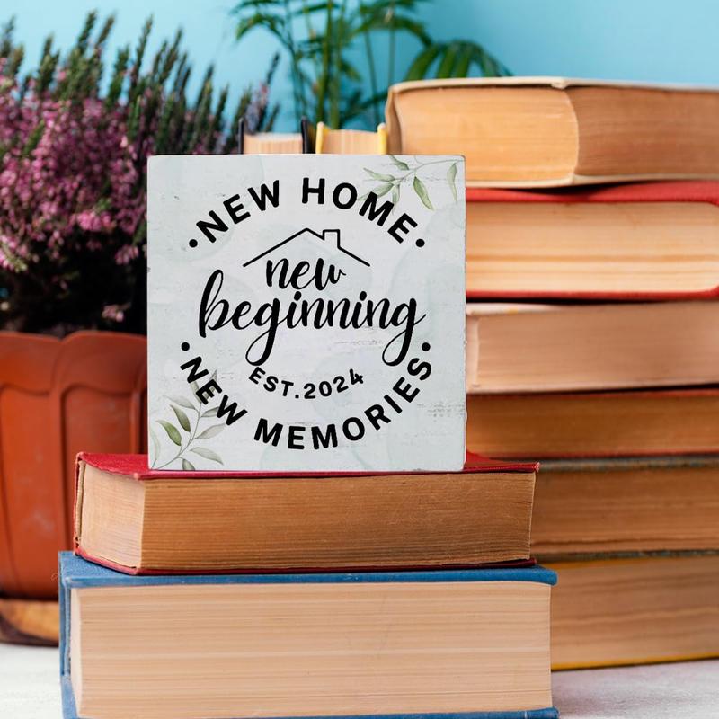 House warming Gifts  home,  Housewarming gifts 2024, Home sweet Home sign, Funny  Home  Memories Ideas Wooden Box Sign Home Living Room Shelf Desk Decoration Gifts 5x5 IN White