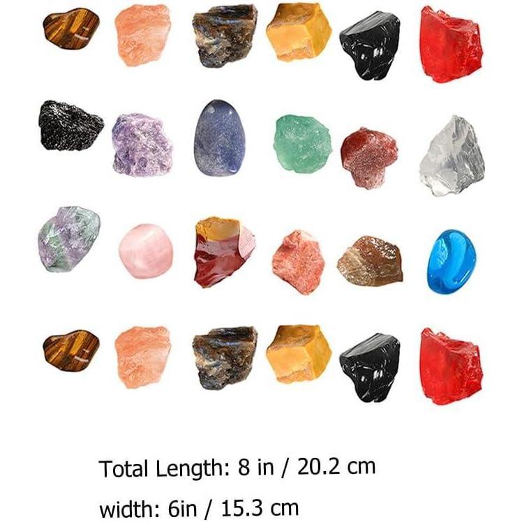 Advent Calendar 2024: 24 Days Christmas Countdown Calendar Crystals Gemstone Stone Minerals Christmas Vacation Calendar Natural Gemstones Rock Collection for Adults, Boys, Girls