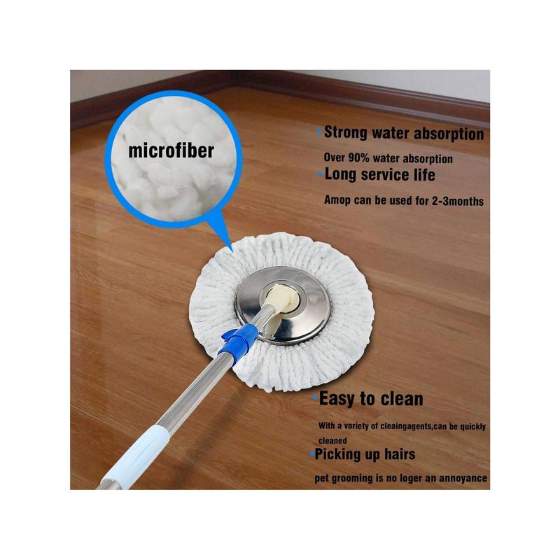 Spin Mop And Bucket With Wringer Set, 360° Mop And Bucket System With 3 Microfiber Mop Refills And 61