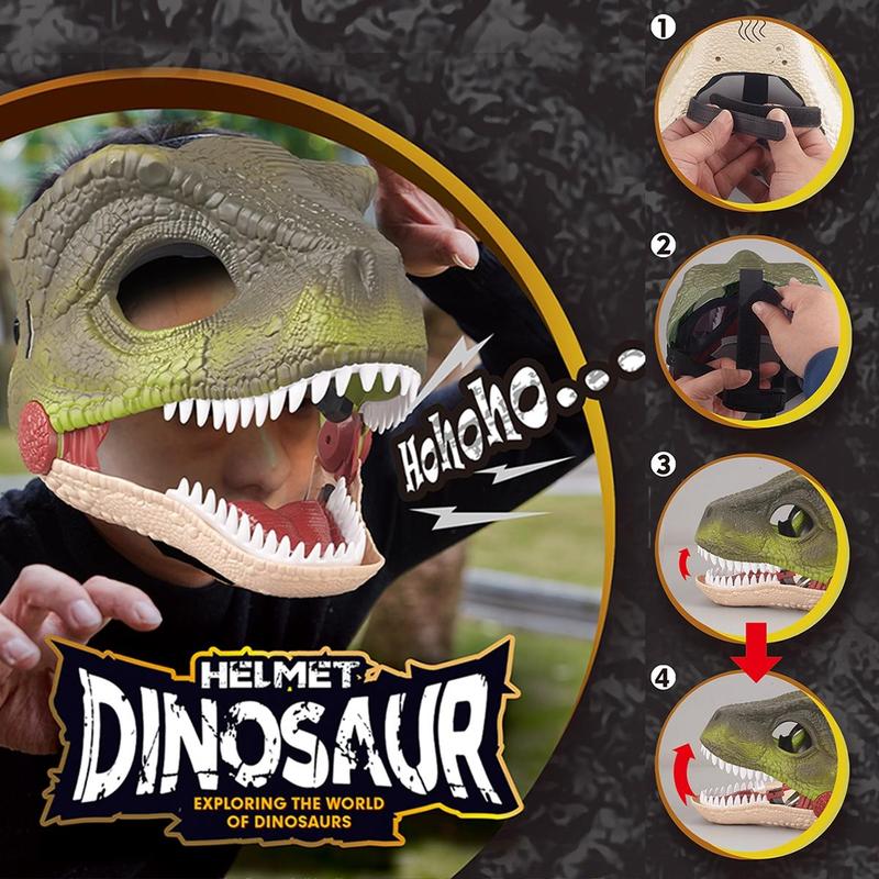 Dinosaur Mask, Realistic Dinosaur Mask with Jaw That Opens, Dress Up Toy for Boys & Girls, Birthday Gift, Party Supplies