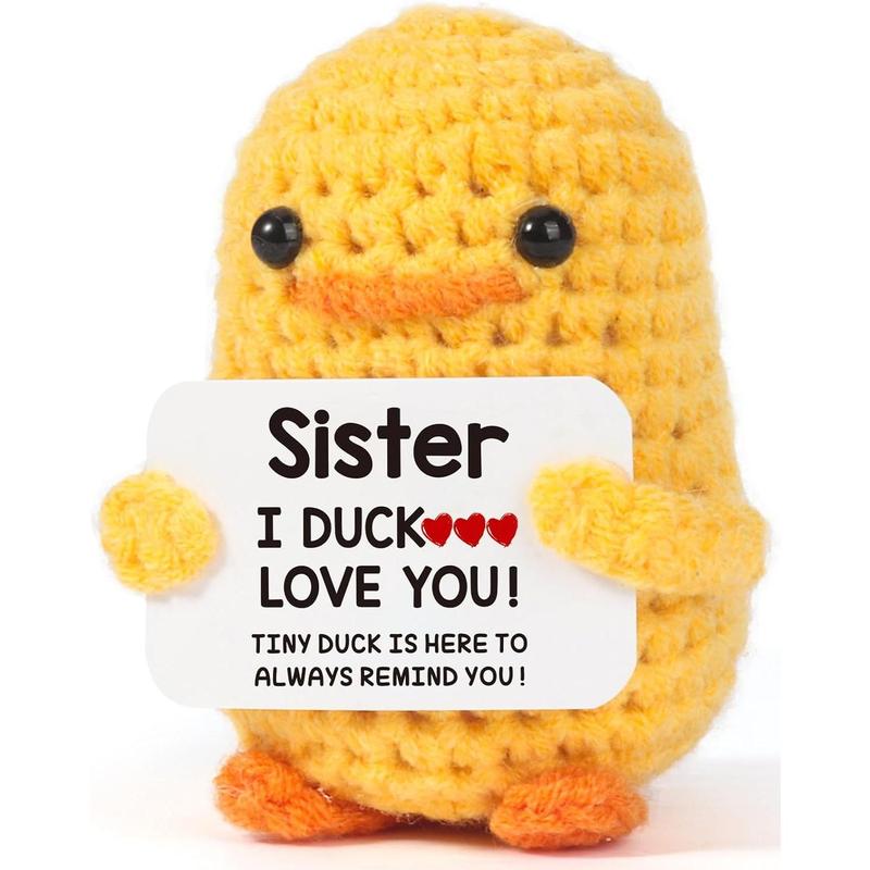 Sister Birthday Handmade Funny Cute Small Duck for Sisters Sis Big Little Sister From Sister Birthday Christmas Stocking Stuffers  Valentine's Day Gift