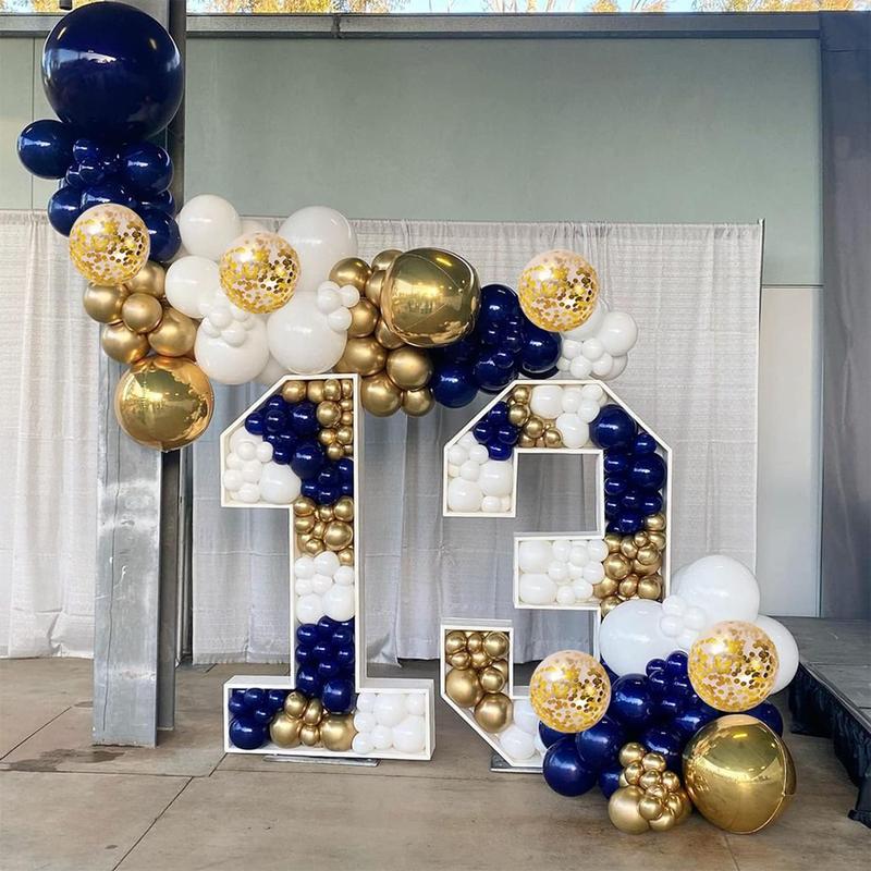 Navy Blue  Balloons Garland Kit, Navy Blue  White Confetti Balloons Arch Kit for Birthday Party  Shower Wedding Graduation Class of 2024 Prom Decorations