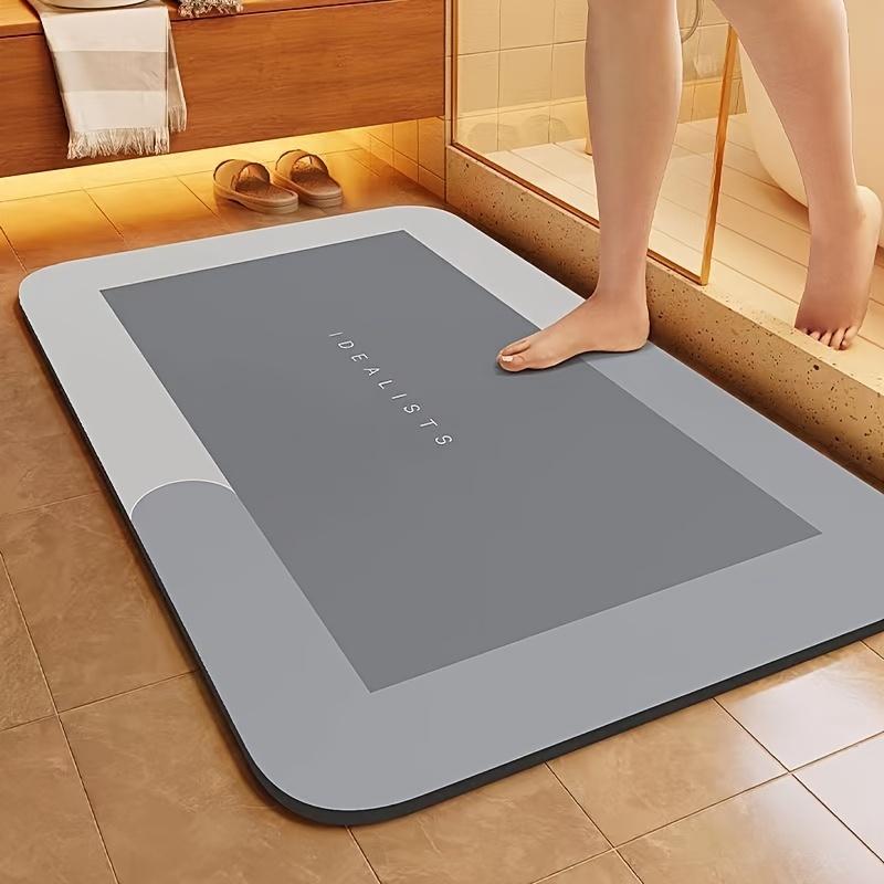 1pc Super Absorbent Diatomite Bath Mat - Quick Dry, Non-slip and Water-absorbing Floor Mat, Soft and Comfortable Bathroom Mat, Suitable for Bathroom, Shower, Laundry Room, Bedroom, Living Room, Doorstep Mat, Kitchen Floor Mat