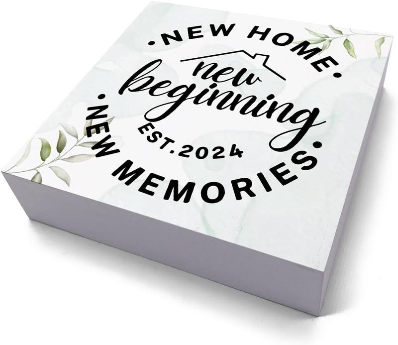 House warming Gifts  home,  Housewarming gifts 2024, Home sweet Home sign, Funny  Home  Memories Ideas Wooden Box Sign Home Living Room Shelf Desk Decoration Gifts 5x5 IN White