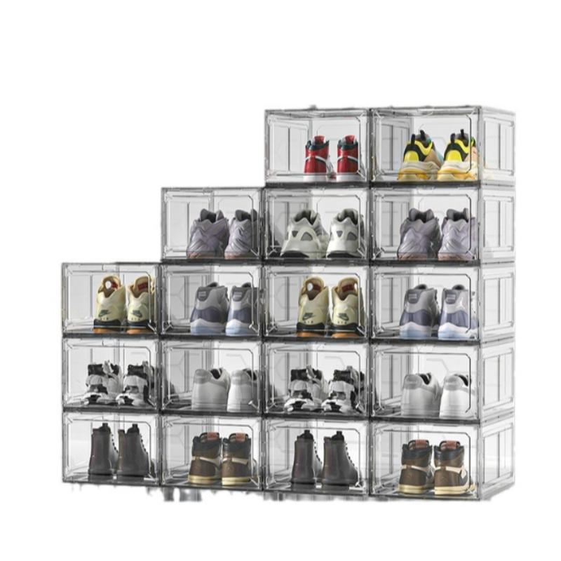 Clear Shoe Storage Box, 1 Count Shoe Display Box, Shoe Organizer, Home Organizer for Living Room Bedroom Bathroom, Home Supplies