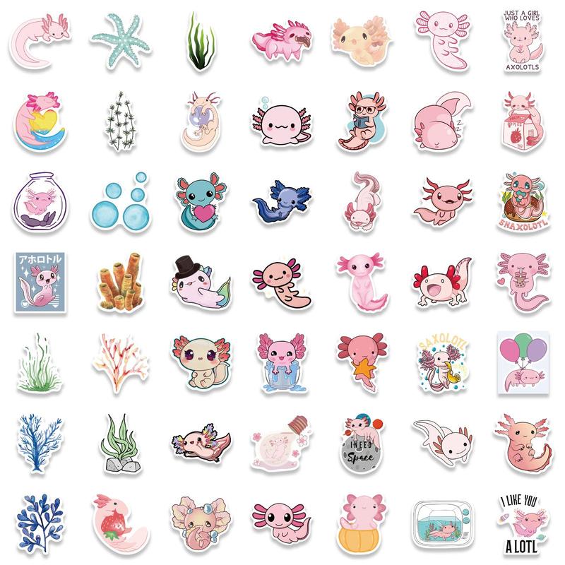 Cartoon Salamander Pattern Graffiti Sticker, 100pcs Waterproof Decorative Sticker For Stationery Laptop Guitar Luggage Water Bottle, Home Decor Stickers