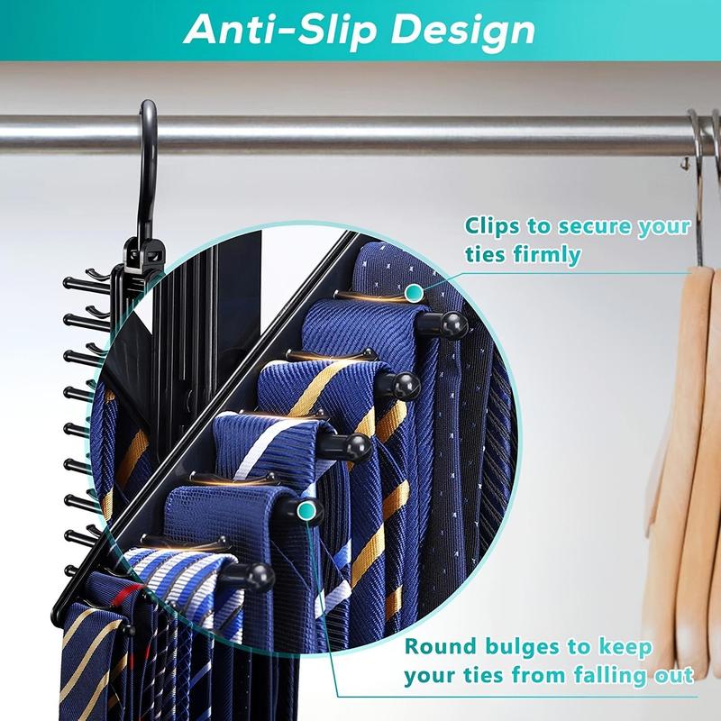 Rotatable Tie Holder, 1 Count Space Saving Non-slip Belt Hanger for Home Wardrobe, Wardrobe Organizer