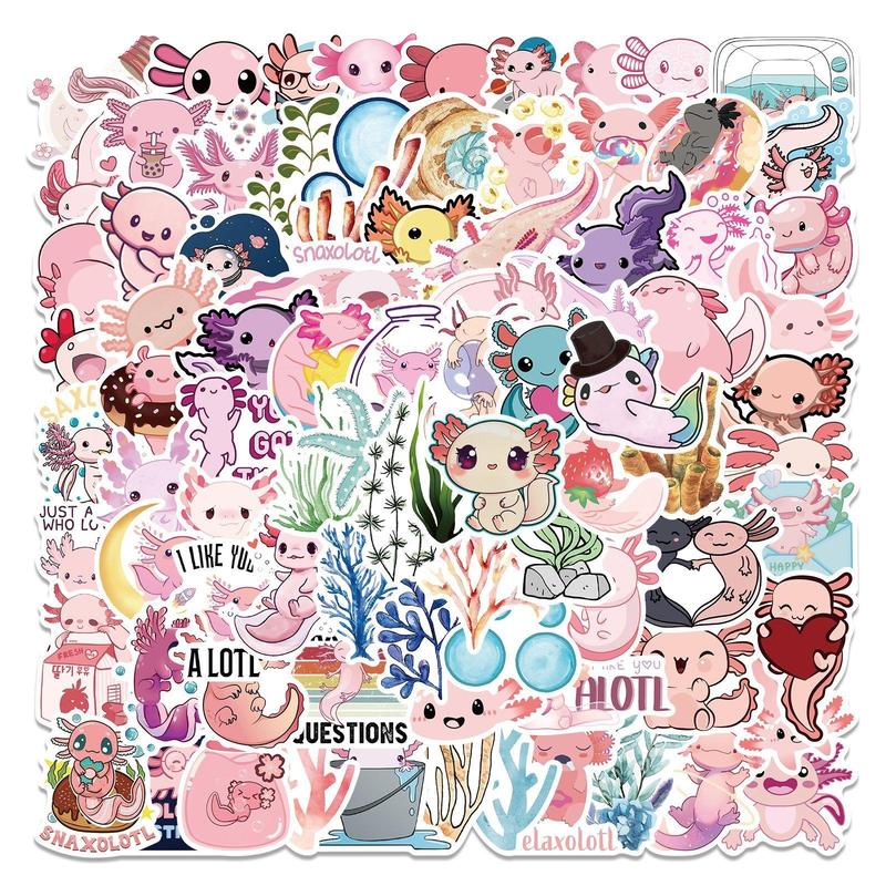 Cartoon Salamander Pattern Graffiti Sticker, 100pcs Waterproof Decorative Sticker For Stationery Laptop Guitar Luggage Water Bottle, Home Decor Stickers