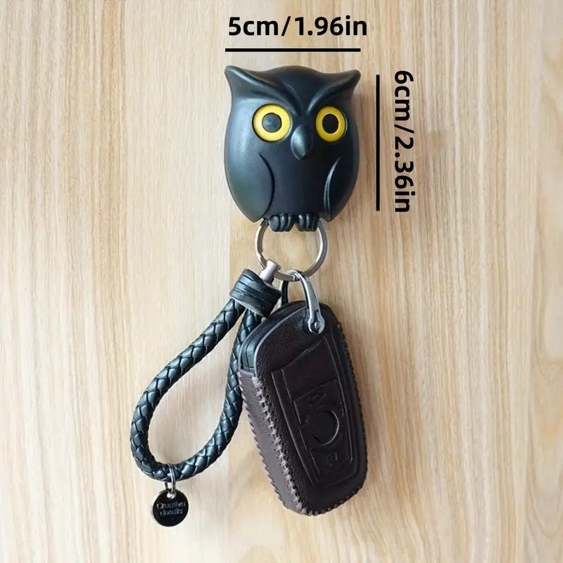 Owl Design Key Hook, 1 Count Cute Owl Key Holder, Magnetic Night Owl Key Hook, Wall Mounted Key Hook, Home Storage Hook for Home Office