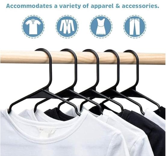 Blue Plastic Clothing Hangers, 18 Pack, Durable and Space Saving Organiser Smooth Hanging