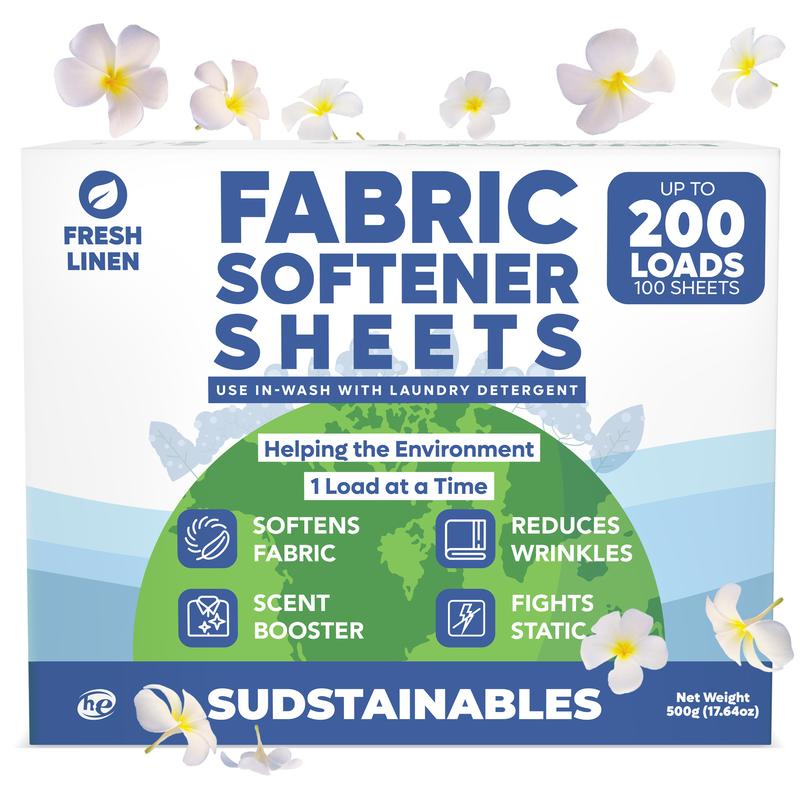 Fabric Softener Sheets for Washer - Fresh Scents, Natural & Eco-Friendly Laundry Softener Sheets