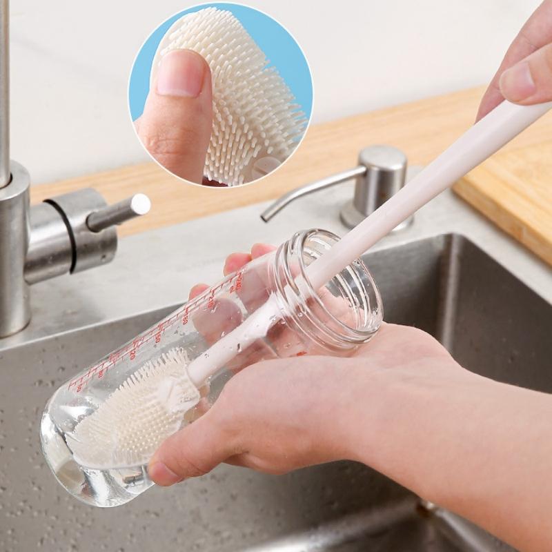 Long Handle Cup Brush, 1 Count 90 Degree Folding Cup Brush, Kitchen Cleaning Brush, Household Cleaning Tool for Cup, Bottle, Kitchen