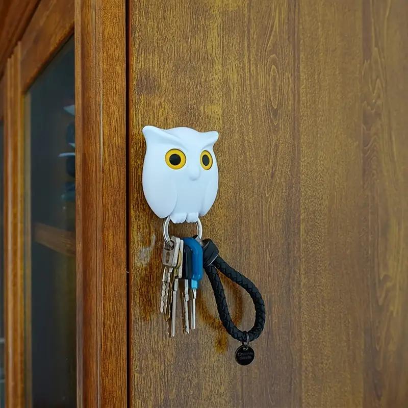 Owl Design Key Hook, 1 Count Cute Owl Key Holder, Magnetic Night Owl Key Hook, Wall Mounted Key Hook, Home Storage Hook for Home Office