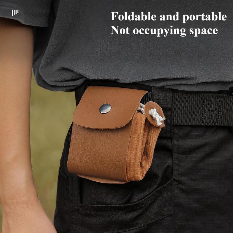 Outdoor Fruit Picking Bag, Foldable Canvas Storage Bag with Buckle, Waist Hanging Tool Bag, Folding Canvas Tool Storage Bag