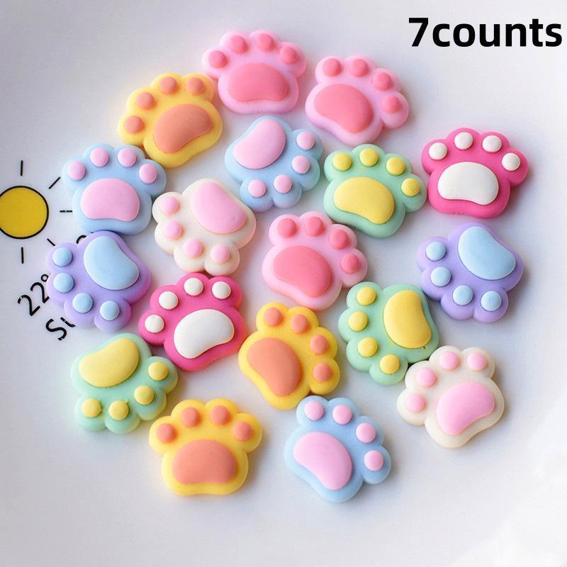 Cute Cat Paw Design Refrigerator Magnet, 7 Counts set Colorful Lovely Paw Shaped Fridge Magnet, Decorative Magnet for Kitchen Office Whiteboard