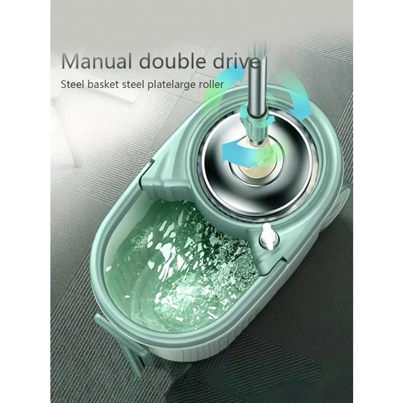 Rotary Mop Automatic Dehydration Lazy Hand-Free Washable Household Cleaning Tool For Wet Dry Floor With Drag Plate