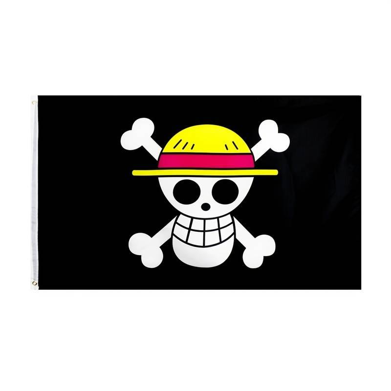 Luffy Flag Banner Anime Room Decor, One Piece, Straw Hat Pirates, Hanging Pack Adventure Wall