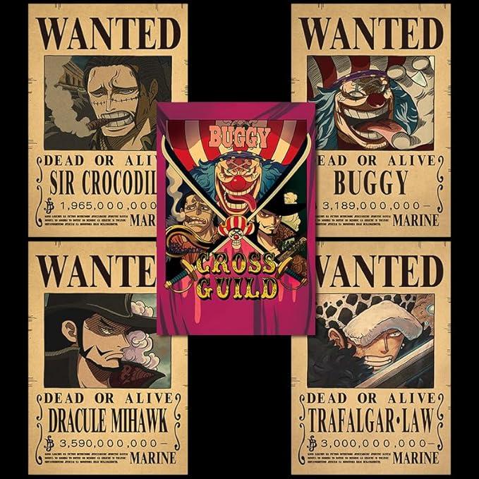 wanted bounty poster Luffy Zoro kraft paper dormitory retro dormitory photo wall paper sticker