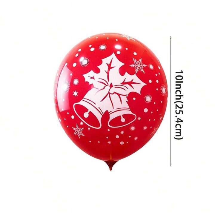 30pcs Christmas Latex Balloon Set - 10inch Golden Green Red Balloons for Party Decoration