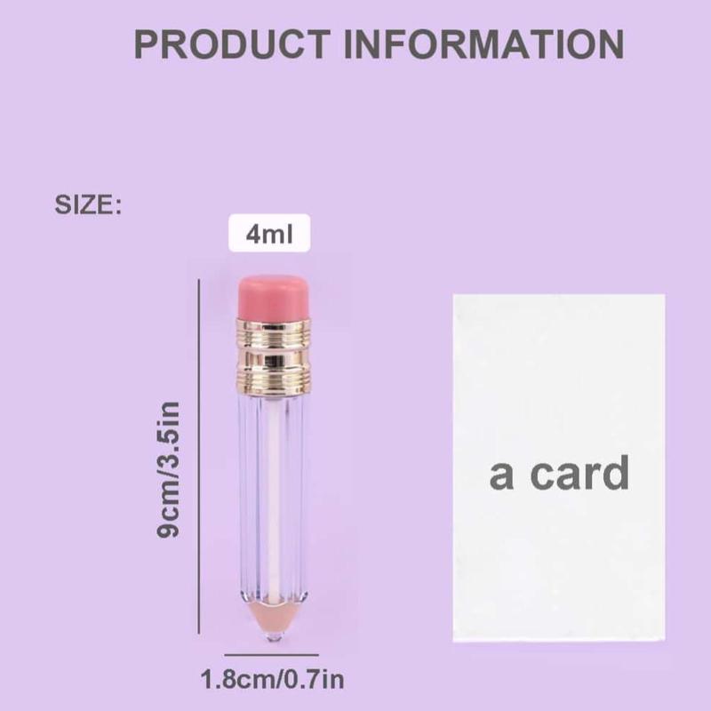 Lightweight Transparent Pencil Shaped Empty Lip Gloss Bottle, Portable Travel Makeup Tool for Women and Girls, Travel Essentials