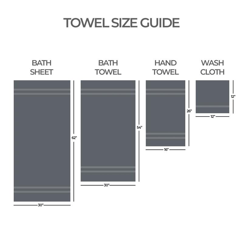 Mainstays Performance Textured 6-Piece Bath Towel Set, Grey No Brand Hand Lint