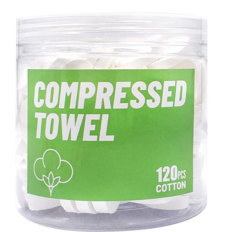 120pcs Compressed Towels, Disposable Facial Compressed Towels, Mini Compressed Towels, Camping Towels, Portable Compressed Coin Towels