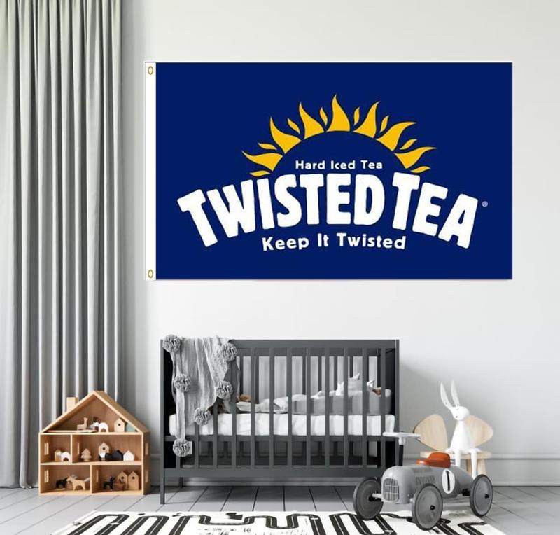 Blue Twisted Tea Flag 3x5ft Banner for Indoor and Outdoor  Banner Decoration Tapestry