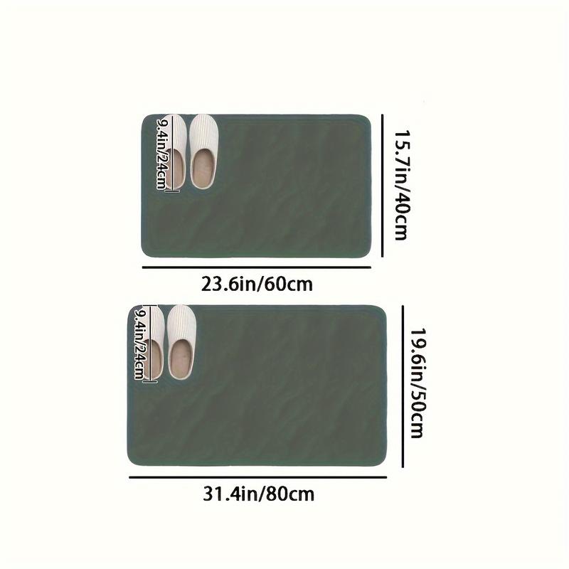 1pc Super Absorbent Diatomite Bath Mat - Quick Dry, Non-slip and Water-absorbing Floor Mat, Soft and Comfortable Bathroom Mat, Suitable for Bathroom, Shower, Laundry Room, Bedroom, Living Room, Doorstep Mat, Kitchen Floor Mat