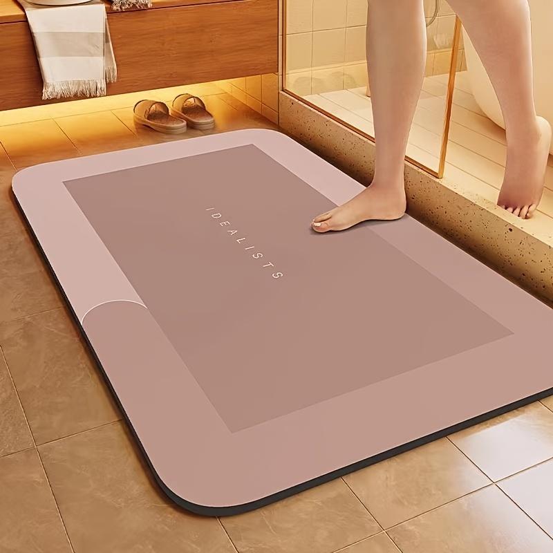 1pc Super Absorbent Diatomite Bath Mat - Quick Dry, Non-slip and Water-absorbing Floor Mat, Soft and Comfortable Bathroom Mat, Suitable for Bathroom, Shower, Laundry Room, Bedroom, Living Room, Doorstep Mat, Kitchen Floor Mat