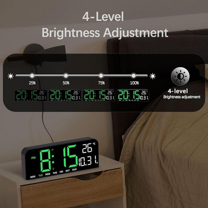 LED Digital Wall Clock Decorative, 10