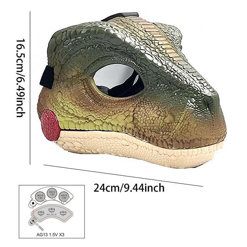 Dinosaur Mask, Realistic Dinosaur Mask with Jaw That Opens, Dress Up Toy for Boys & Girls, Birthday Gift, Party Supplies