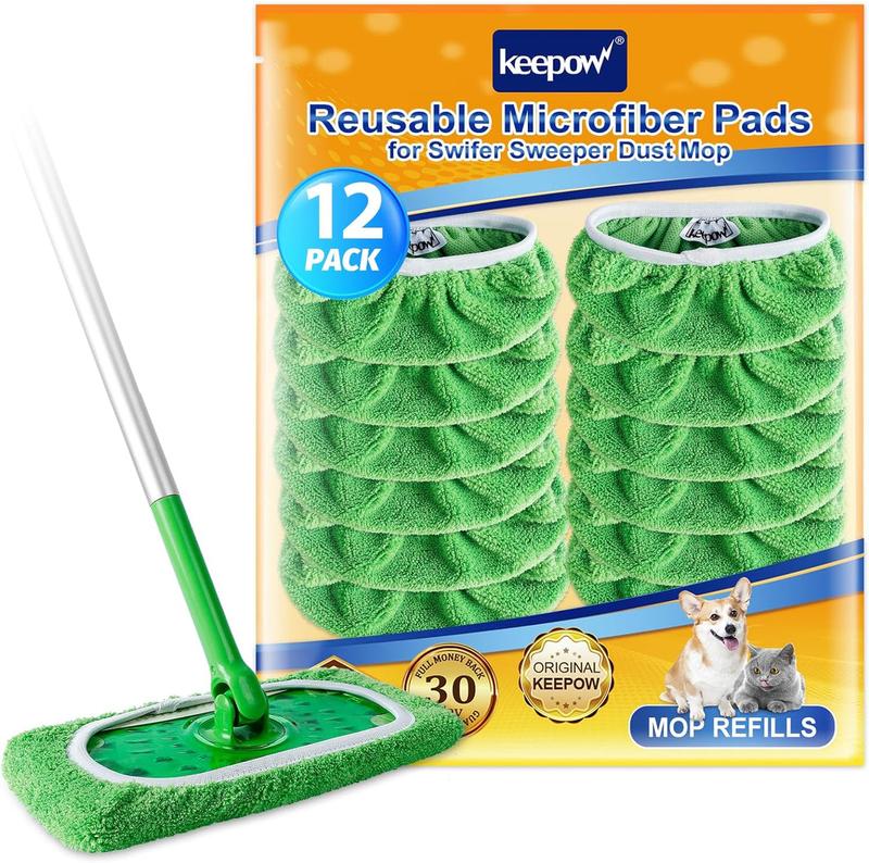 KEEPOW 5701M Green Cotton Pads for All 10 Inches Flat Mop(mop is not include)