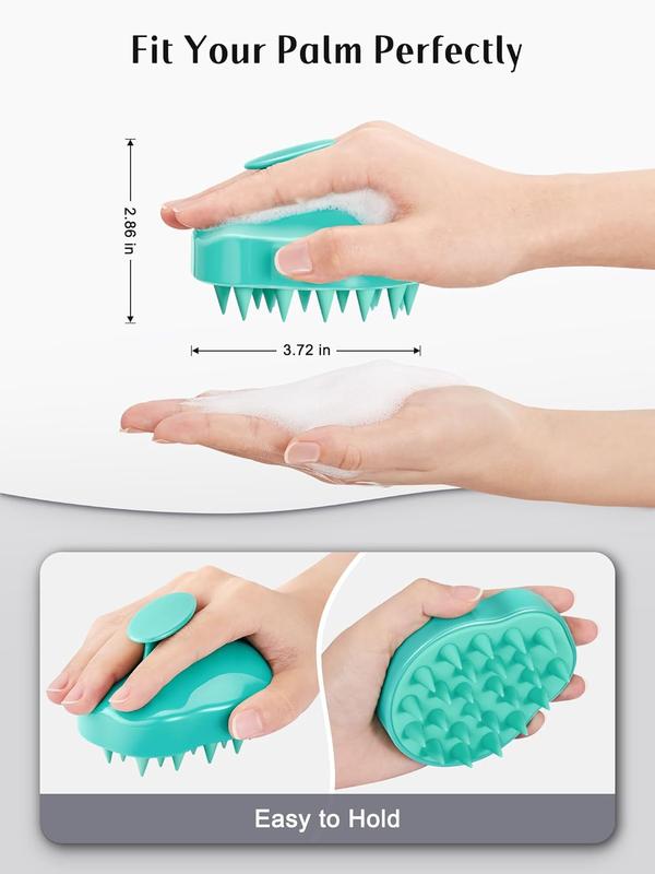 Hair Scalp Massager Shampoo Brush 2 Pack - Soft Silicone Bristles for Men & Women - Green & Black