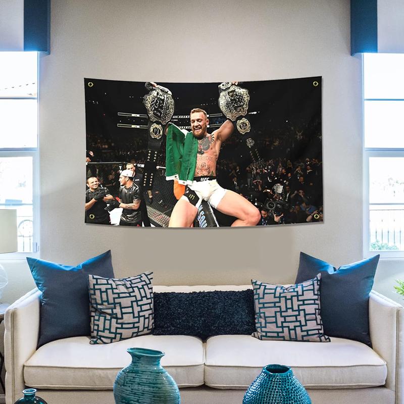 Conor McGregor Boxing 3x5FT Flag Funny Poster Durable Man Cave Wall Flag with Brass Grommets for College Dorm Room Decor Banners Ornaments