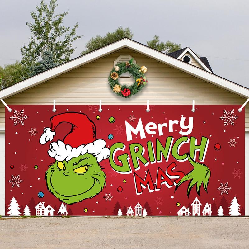 Christmas Garage Door Banner Decoration, Merry Christmas Banner for Garage Door, Outdoor Christmas Decorations, Holiday Party Supplies