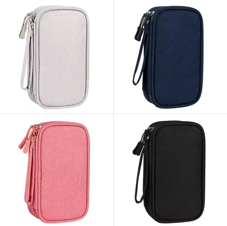 Portable Multi-layer Cable Storage Bag,Waterproof Cable Zipper Storage Bag,Zipper Storage Case Carrying Tool Double Layer Tool Storage Bag