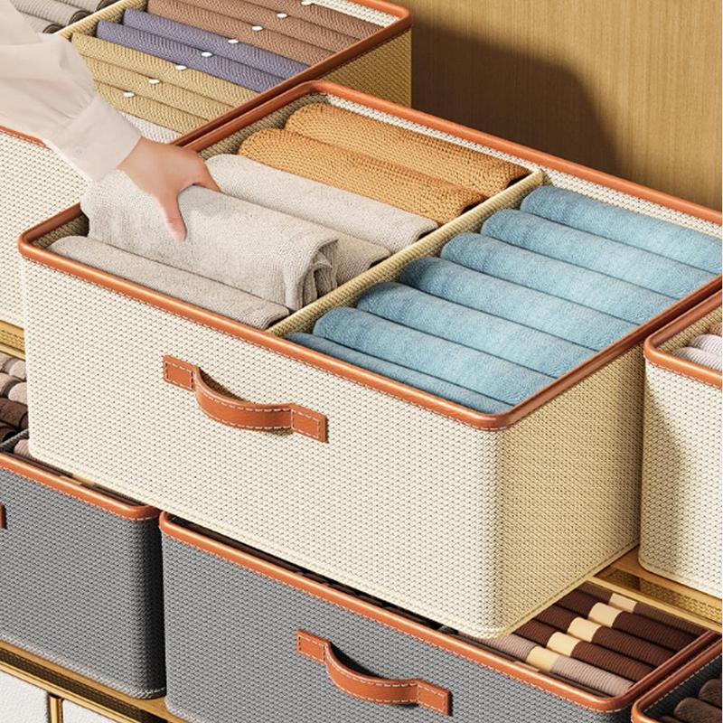 Clothes Storage Box, 1 Count Foldable Storage Organizer Case, Large Capacity Space Saving Clothes Pants Underwear Socks Sorting Storage Organizer