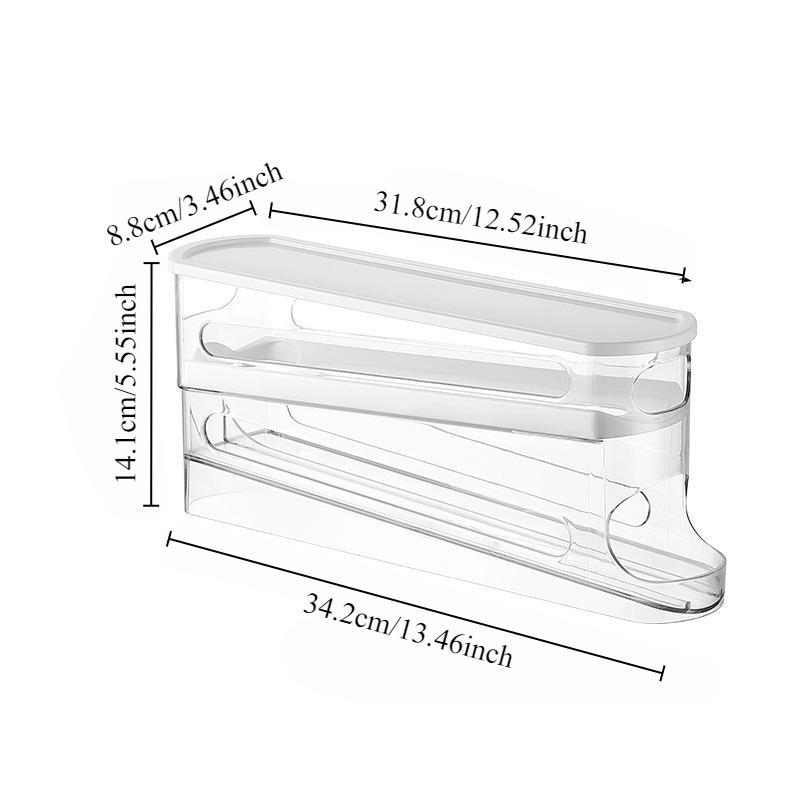 Egg Storage Box,1 Count Kitchen Egg Storage Rack, Large Capacity Egg Holder for Fridge, Space Saving Rolling Egg Storage Holder, Perfect Kitchen Essentials