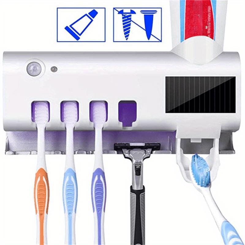 4-Slot Wall Mounted Toothbrush Holder with Intelligent Toothpaste Dispenser and Cleaning Function