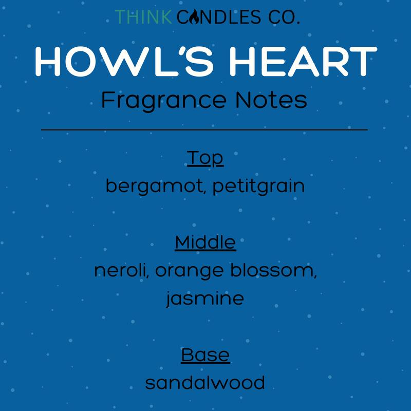 Howl's Heart Candle | Hand Poured Vegan Wax Blend Candle | 9 oz, 4 oz, 2 oz Snap Bar