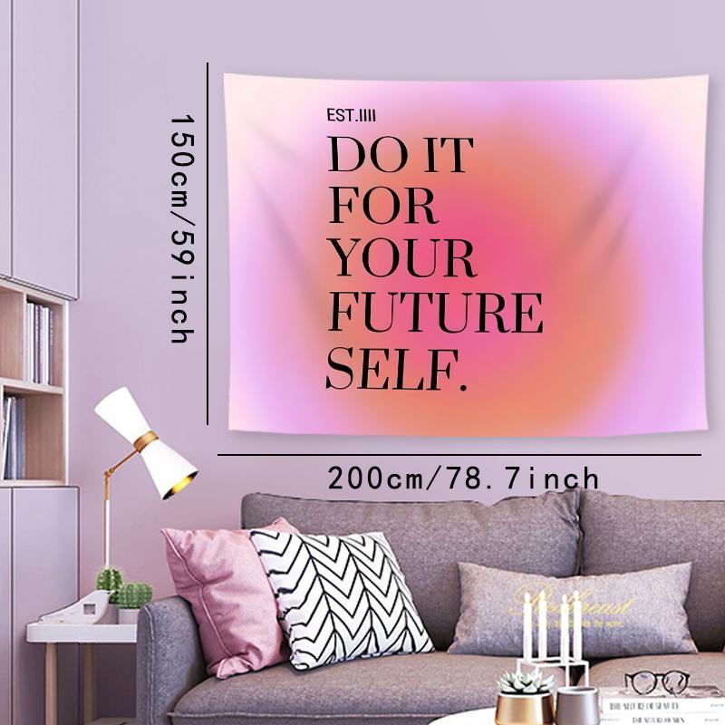 Slogan Pattern Wall Tapestry, 1 Count Inspirational Flannelette Tapestry, Room Decor Wall Hanging Blanket For Bedroom, Living Room & Dorm Room