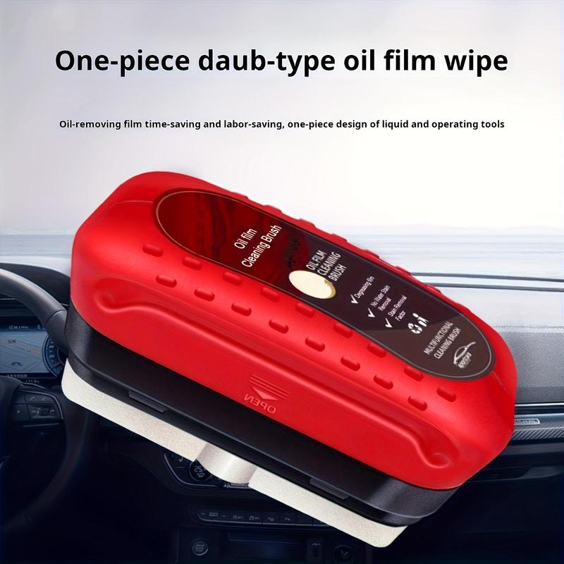 Car Glass Oil Film Cleaning Brush, Quick Oil Film Cleaning Tool, Portable Window Cleaning Polishes, Car Cleaning Tool for Daily