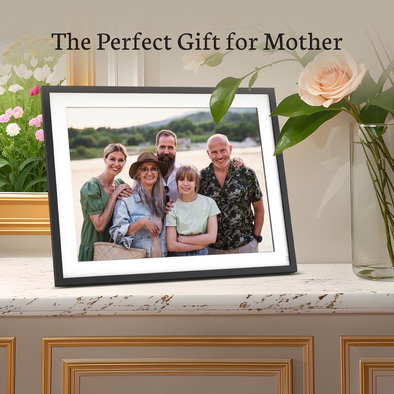 BSIMB 16.2'' Digital Picture Frame 32GB - Upload Photos&Videos from Anywhere via App Email, Perfect Must Have Christmas Love Gifts for Friends Family Grandparents, Easy to Use with Touch Screen Photo Frame, Premium 1258x930 HD IPS Display