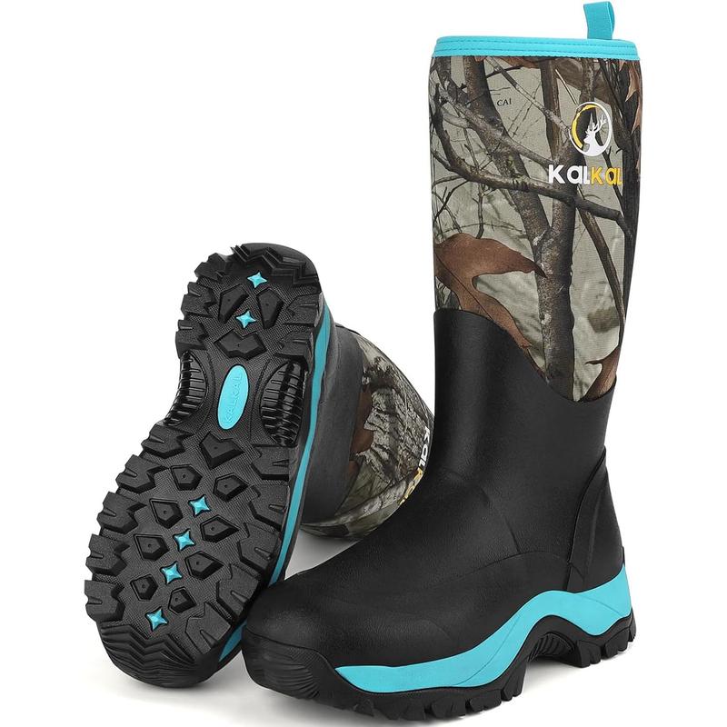 Rubber Boots for Women, Insulated Waterproof Womens Hunting Boots, 6mm Neoprene Camo Hunting Boot Tall Rain Boots for Women Mud Working Gardening Farming