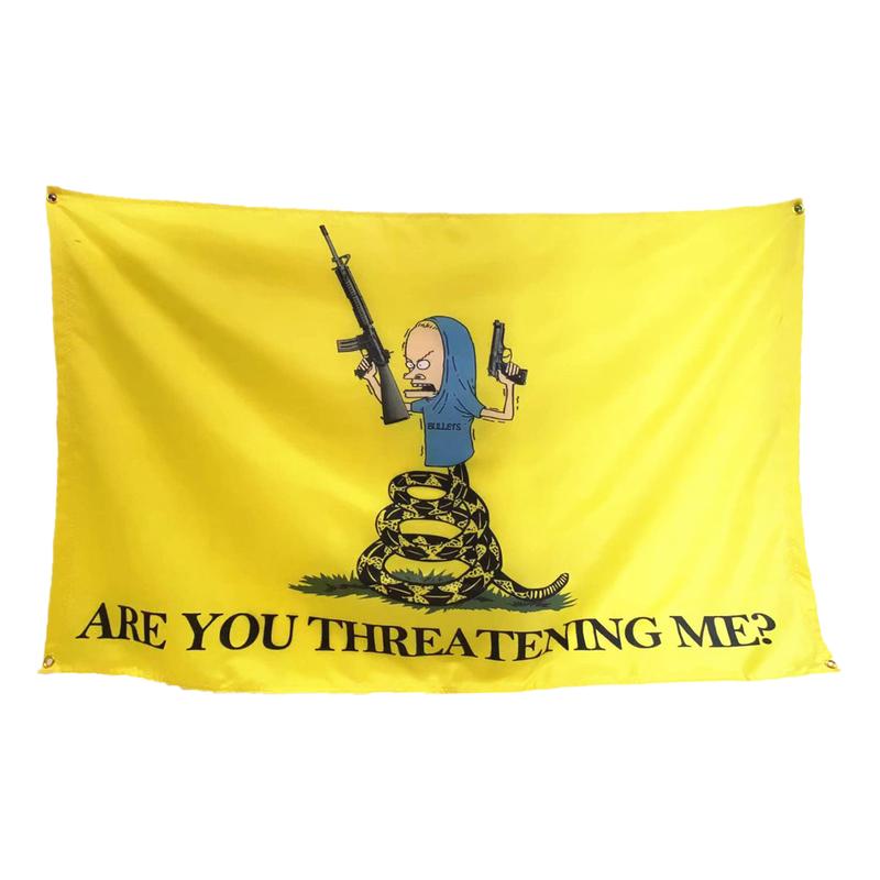 ARE YOU THREATENING ME? Polyester 3*5FT Interesting Banner Banner For Room College Decor Room Backdrop Poster Fashion Art Home Decor