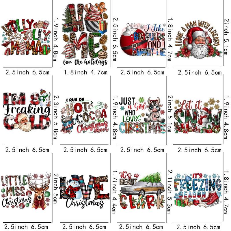 Snowman & Letter Pattern DIY Sticker, 12pcs set UV Self-adhesive Wraps Sticker, Decorative Sticker for Cup, Mug, Bottle, DIY Decorative Supplies