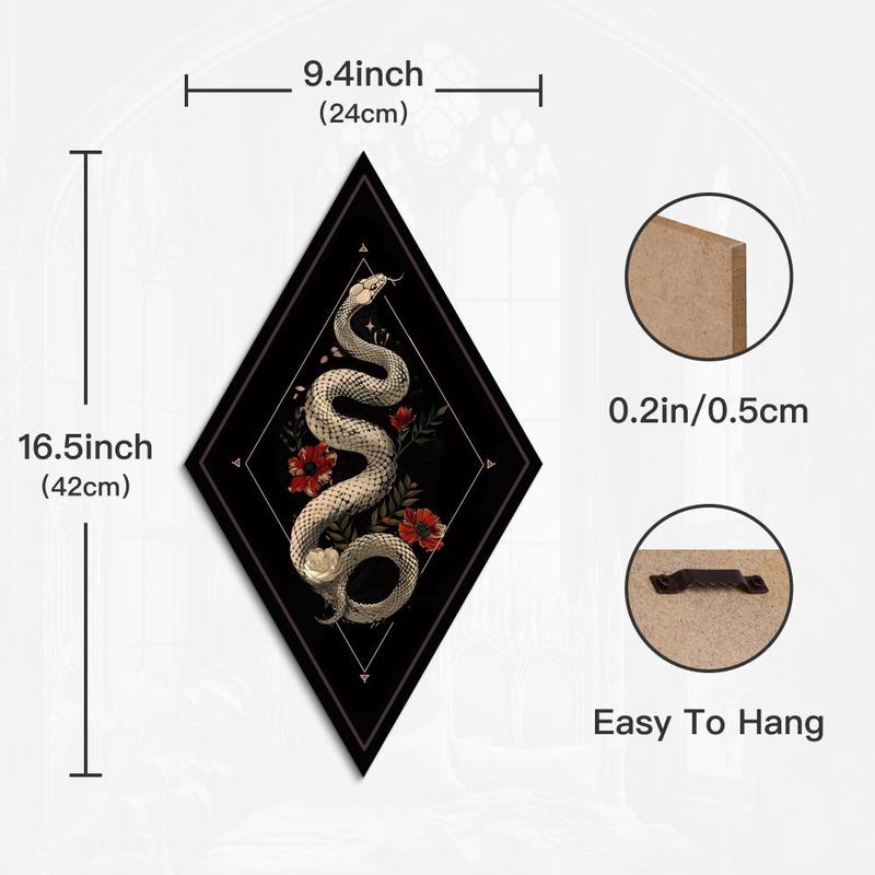 Snake & Hand & Skeleton & Skull Pattern Design Wooden Hanging Sign, 4 Counts set Wall Art Decoration, Decorating Wall Decor for Home Farmhouse Living Room Bedroom Studio Room Decor, Decorations Supplies, Room Decor, Decoration Items