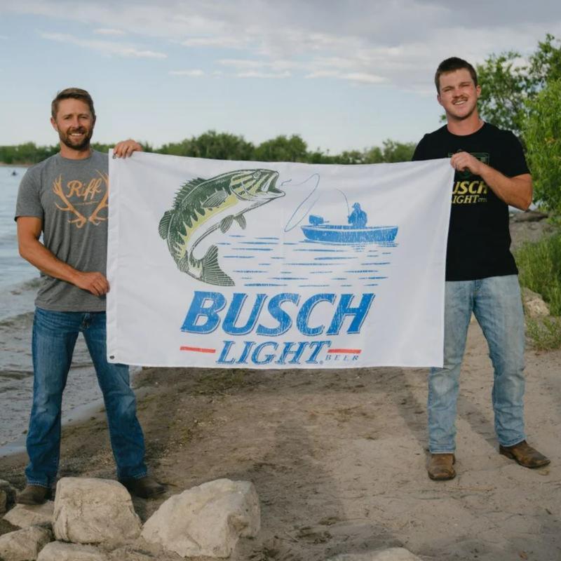 Busch Light Retro Fishing Flag for Men’s Room Decor, Unique Design for Enthusiasts