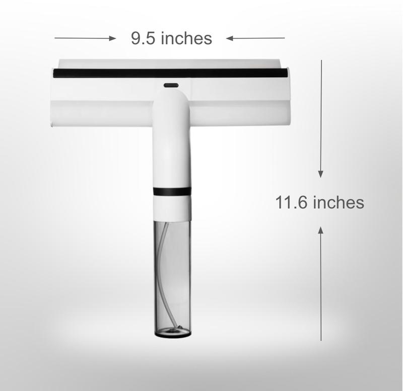 Multifunctional Squeegee for Windows, Mirrors & Glass Doors - Stores Cleaning Fluid & Dispenses with Press - Rubber, Blade